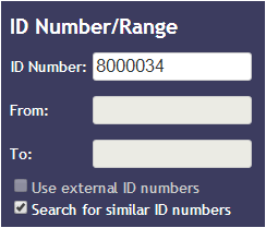 ID Number/Range search
